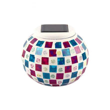 Load image into Gallery viewer, Mosaic Glass Jar Colour Changing Solar Power Garden Lamps