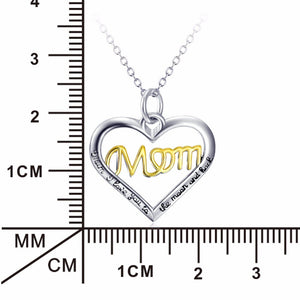 MOM Love You to the Moon Charm Silver Necklace