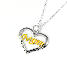 Load image into Gallery viewer, MOM Love You to the Moon Charm Silver Necklace