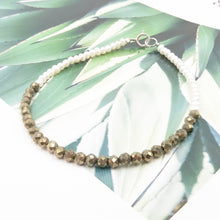 Load image into Gallery viewer, Pyrite &amp; Pearls Seed Bracelet