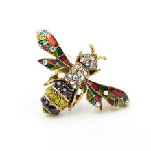Load image into Gallery viewer, Enamel Bee Rhinestone Costume Brooches
