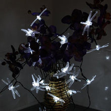 Load image into Gallery viewer, Dragonfly 20 LED Solar Garden String Lights