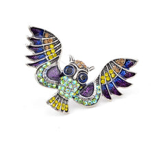 Load image into Gallery viewer, Flying Owl Rhinestone Brooches
