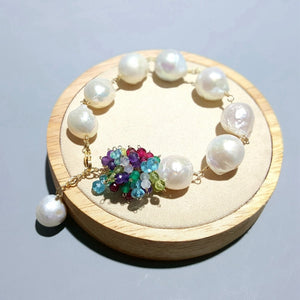 Sea Beauty Freshwater Pearl Semi-Precious Gems Bracelet