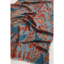 Load image into Gallery viewer, Iridescent Blue Grackle Bird Cashmere Winter Wrap