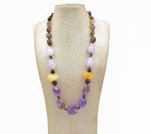 Load image into Gallery viewer, Purple Dawn Amethyst Citrine Smoky Quartz Necklace
