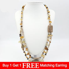 Load image into Gallery viewer, Ancient Sun Citrine Sea Fossil Pebble Necklace