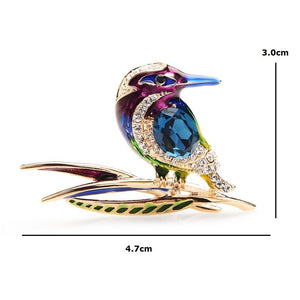 Kingfisher Crystal Rhinestone Brooches