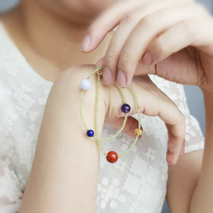 Tiny Galaxies Pearls and Semi-Precious Gems Bracelets