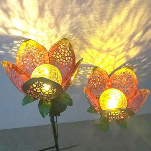 Fire Lotus Solar Garden Lights - Set of 2