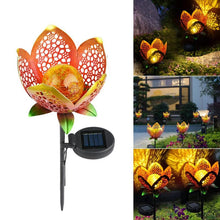 Load image into Gallery viewer, Fire Lotus Solar Garden Lights - Set of 2