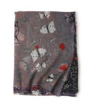Load image into Gallery viewer, The Heart Belongs Dog Lover Thin Merino Scarves