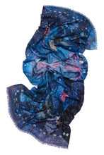 Load image into Gallery viewer, Blue Zodiac Night Sky Thin Pashmina Scarf