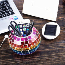 Load image into Gallery viewer, Rainbow Changing Mosaic Solar Glass Jar Garden Lamp