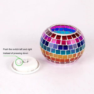 Rainbow Changing Mosaic Solar Glass Jar Garden Lamp