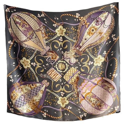 Balloons & Butterflies Science Fiction 2 Sided Aviation Silk Scarf