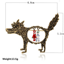 Load image into Gallery viewer, Big Bad Wolf Belly Brooch