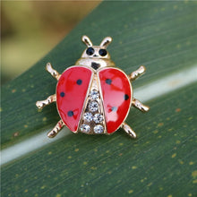 Load image into Gallery viewer, Ladybug Red Rhinestone Brooch