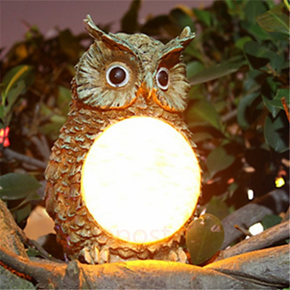 Moon Belly Solar Owl Lamp