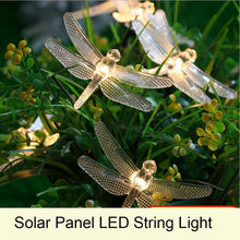 Load image into Gallery viewer, Dragonfly 20 LED Solar Garden String Lights