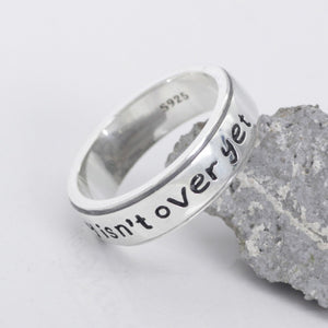 My Story Isn't Over Yet Semicolon Sterling Silver Ring (Suicide Depression Awareness)