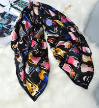 Load image into Gallery viewer, Kitty Kaboodle Satin Silk Scarf