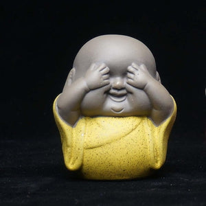 Happy See No Evil Buddha Babies Porcelain