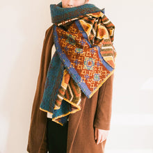 Load image into Gallery viewer, Honeycomb Winter Nomad Cashmere Silk Poncho Wrap