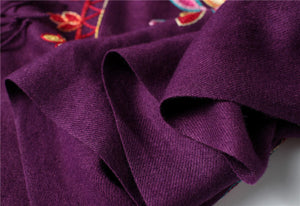Colourful Sunburst Nepali Embroidered Cashmere Shawls