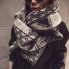 Load image into Gallery viewer, Reverse Geometric Thick Winter Pashmina Shawls