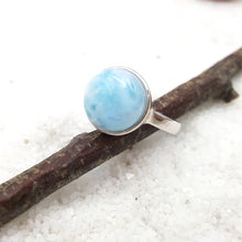 Load image into Gallery viewer, Blue Haze Dome Larimar Cabochon Sterling Silver Ring