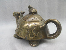 Load image into Gallery viewer, Turtle Dragon Mother and Child Teapot Copper/Bronze