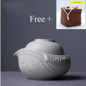 Dragon Bird Japanese Ceramic Travel Tea Set One Cup