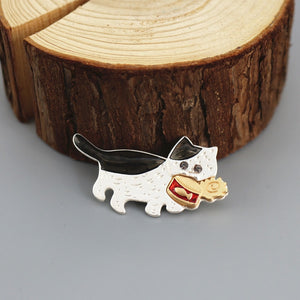 Hungry Can Hunter Cat Collar Pins