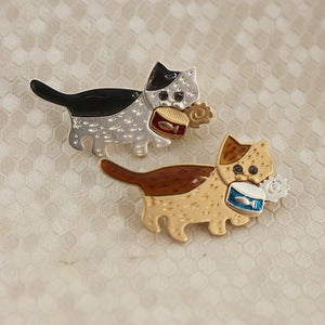 Hungry Can Hunter Cat Collar Pins