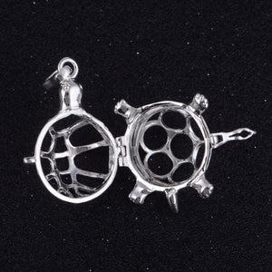 Turtle Cage Angel Caller Pendant Silver Plated