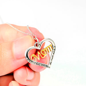 MOM Love You to the Moon Charm Silver Necklace
