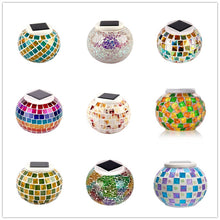 Load image into Gallery viewer, Mosaic Glass Jar Colour Changing Solar Power Garden Lamps