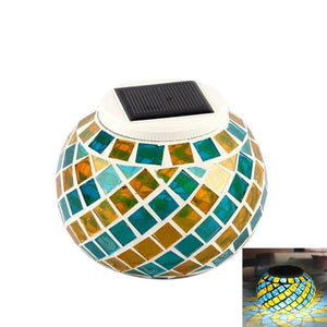 Mosaic Glass Jar Colour Changing Solar Power Garden Lamps