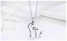 Load image into Gallery viewer, Horse Mother Kiss Pendant Necklace Sterling Silver