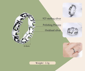 Mother Herd Elephant Family Ring Sterling Silver