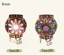 Load image into Gallery viewer, Turkish Style Flower Mosaic Gem Table Lamp