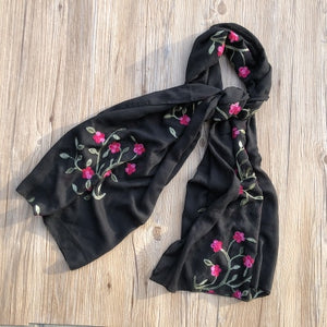 Plum Flower Embroidered Scarves