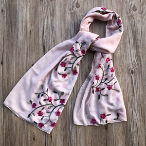 Plum Flower Embroidered Scarves