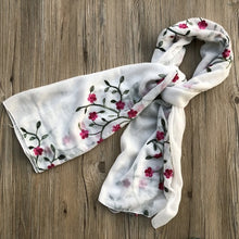 Load image into Gallery viewer, Plum Flower Embroidered Scarves