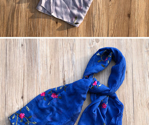 Plum Flower Embroidered Scarves
