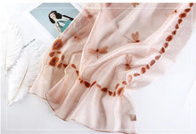 Load image into Gallery viewer, Dragonfly Embroidered Sheer Silk Wool Scarves