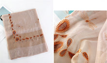 Load image into Gallery viewer, Dragonfly Embroidered Sheer Silk Wool Scarves