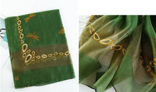 Load image into Gallery viewer, Dragonfly Embroidered Sheer Silk Wool Scarves