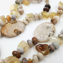 Load image into Gallery viewer, Ancient Sun Citrine Sea Fossil Pebble Necklace